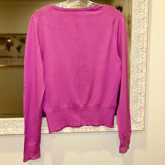 Ann Taylor Pinky Purple Long Sleeve Cardigan Sweater - Front Buttons - M - Picture 6 of 8